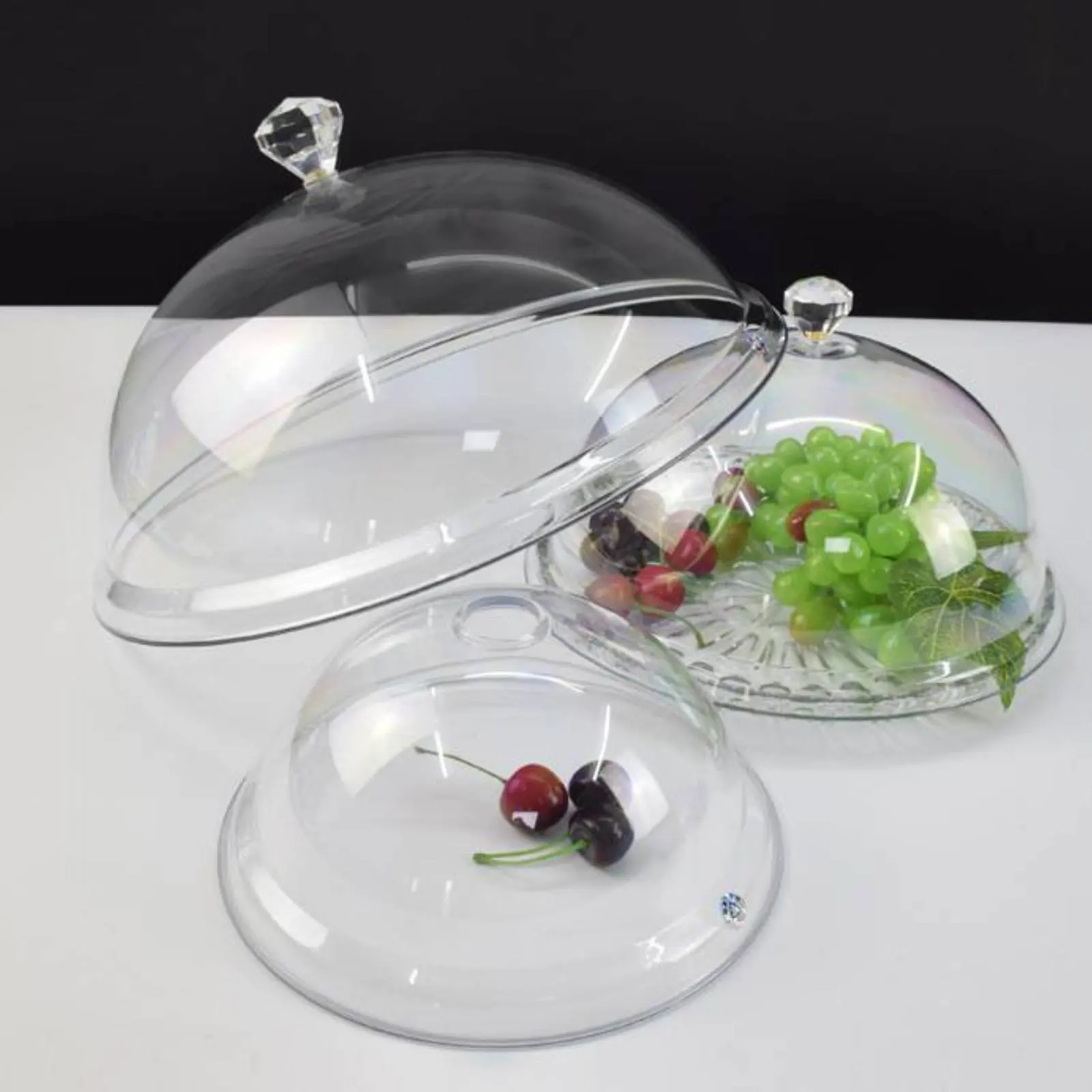 Food Protector Dustproof Clear Cake Dome Lid Round Pastry Display Cover Heat Resistant Plastic Food Cloche