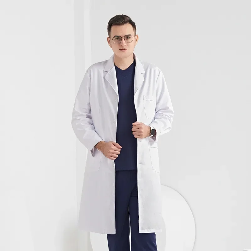 Camicia da notte abito bianco manica corta estate uomo e donna medico generale ospedale chimico sottile camice da laboratorio tuta da infermiera