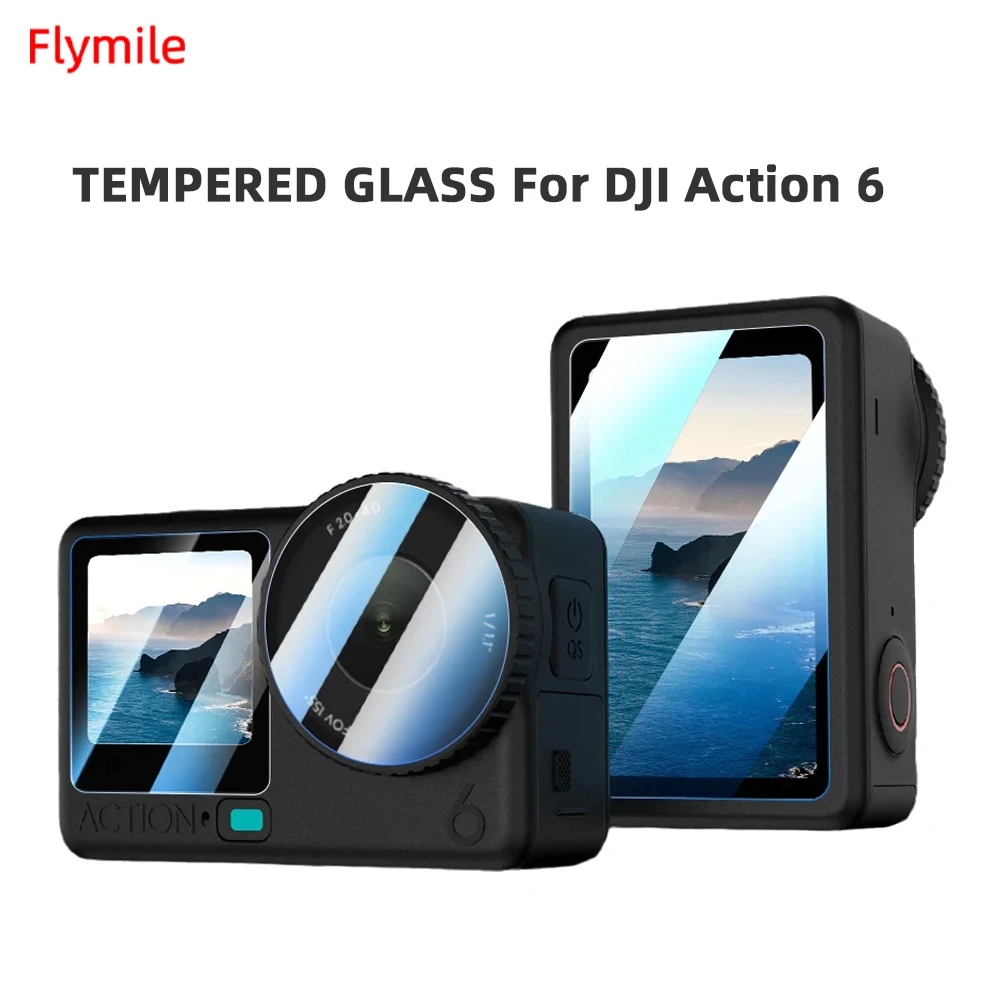 Folia ochronna Flymile do DJI Osmo Action 6, ultra-światła przezroczyste szkło hartowane, folia ochronna na obiektyw kamery do akcesoriów Action 6