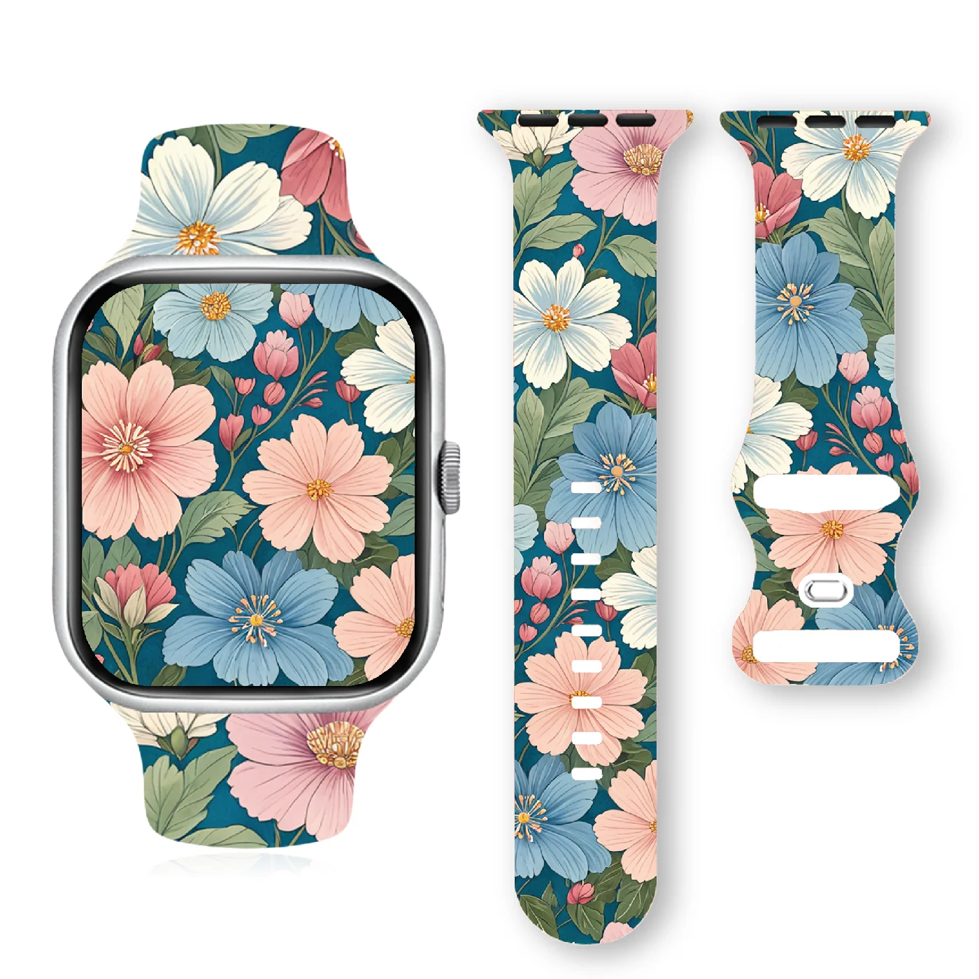Rainbow Macaron Soft Silicone Band for Apple Watch 9 8 7 6 5 Ultra SE Size 38 40 41 42 44 45 49mm Strap Suitable for All iWatch