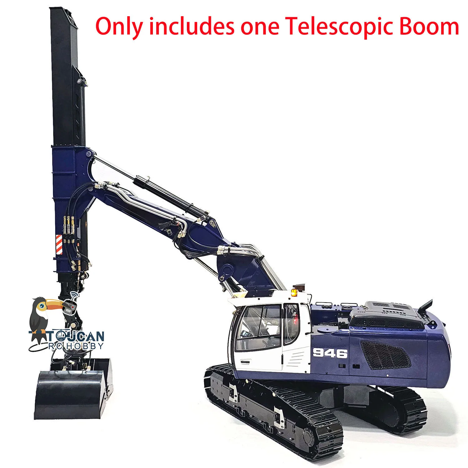 Peça atualizada de metal telescópica boom 1/14 peças sobressalentes para mtm 946 ec380 rc escavadeira hidráulica rádio controle escavadeira caminhão veículo
