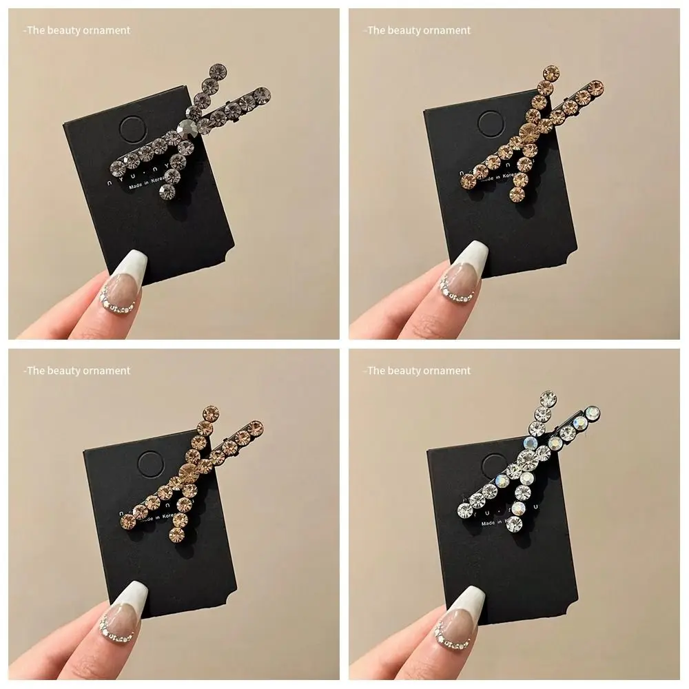 New Korean Cross Shiny Rhinestone Hair Clips for Girls Women Fashion Sweet Cute Girl Exquisite X-shaped Hairpin Hair Accessories