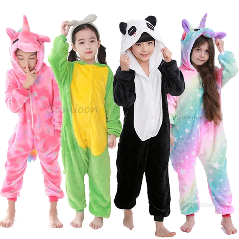 Jungen Mädchen Tier Pyjama Kinder Stich Dinosaurier Löwe Katze Panda Cosplay Kostüme für Halloween Kinder Einhorn Kigurumi Onesies