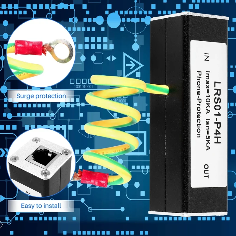 Highly Recommended Telephone Fax Surge Protector Thunder Arrestor RJ11 Kl01-P4H Black RJ11 ADSL