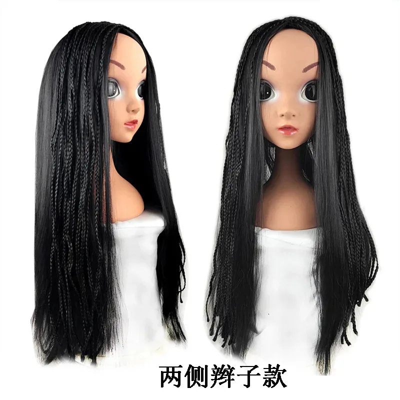 فيلم جديد أتمنى آشا الأميرة الفتيات تأثيري حلي فستان حفلة تنكرية أسود طويل شعر مستعار مضفر شعر آشا تأثيري زي الهالوين