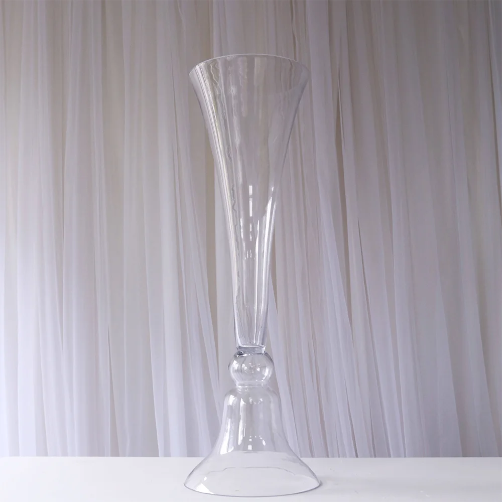 Clear Trumpet Glass Vase Luxury Vase large Home Decoration Glass Vase