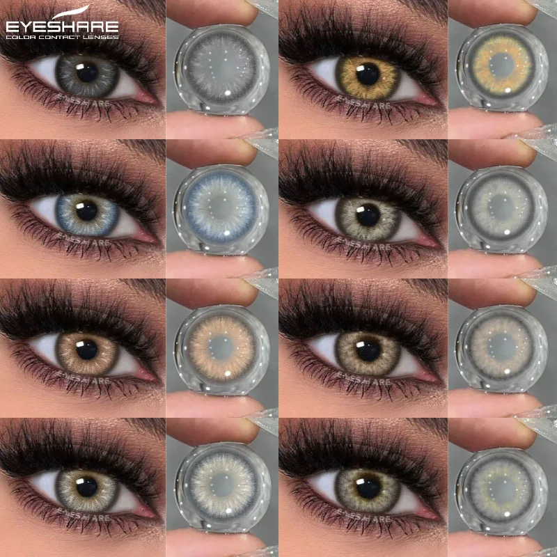 D'ORELLA 1 paire de lentilles de contact colorées pour les yeux lentilles de contact bleues lentilles de contact gris naturel de haute qualité contact marron annuel