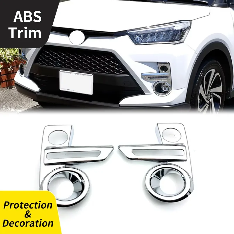 2 Pcs ABS Chrome Front Foglight Cover for Toyota Raize 2020 Car Accessories