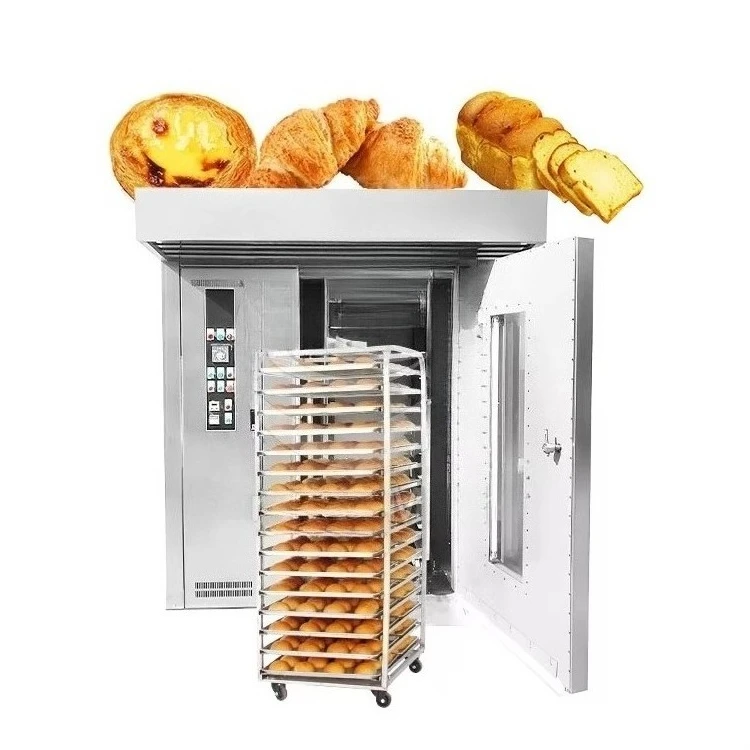 Horno Rotatorio Industrial Personalizado de 64 Bandejas, Equipo de Panadería de 32 Bandejas, Horno Rotatorio para Pan, Máquina de Panadería Comercial