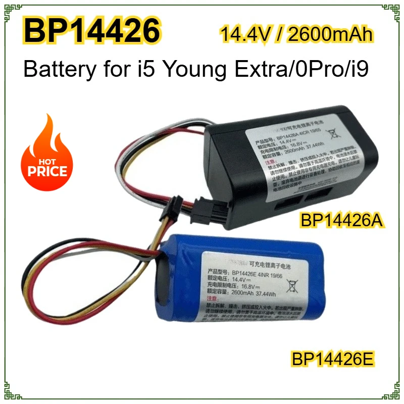 

2600mAh 14.4V Battery for Midea I5 Young Extra/0Pro/i9 Sweeper Battery BP14426 Bateria BP14426A 4ICR 19/65 BP14426E 4INR 19/66