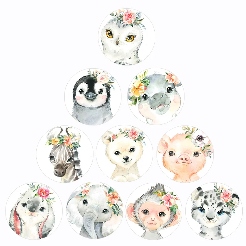 Flower Animal Penguin,Rabbit,Elephant 10 Pcs 12mm/16mm/18mm/20mm/25mm/30mm Round Photo Glass Cabochon Demo Flat Back Making