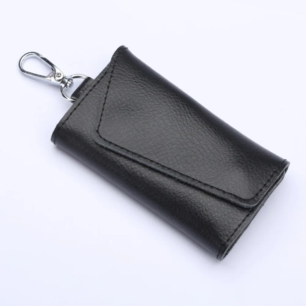 Cow Split Genuine Leather Keychain Housekeeper Key Case Key Holder Organizer Pouch Portable Mini Card Bag Car Key Wallet Unisex