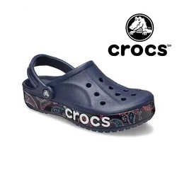 Crocs klassische klassische Clog-Sandalen in Marineblau mit Paisley-Muster, Sohle für Herren und Damen, geschlossene Zehen-Slip-Ons, atmungsaktive Strandschuhe für den Außenbereich