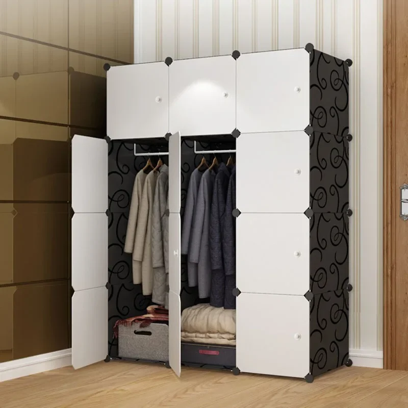 Wardrobe Plastic Stackable Organizer Modern Large Capacity Storage Cabinets Vertical Garment Storage Cabinet for Living Room