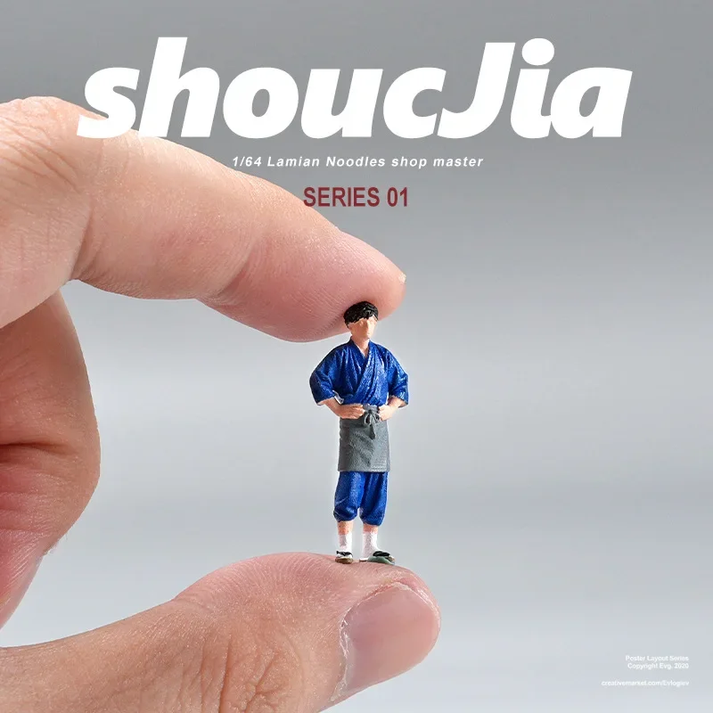 1:64 Anime chef Mini Doll Figure Model miniature Photography props Scene Model DIY Sand table landscaping ornament Gift