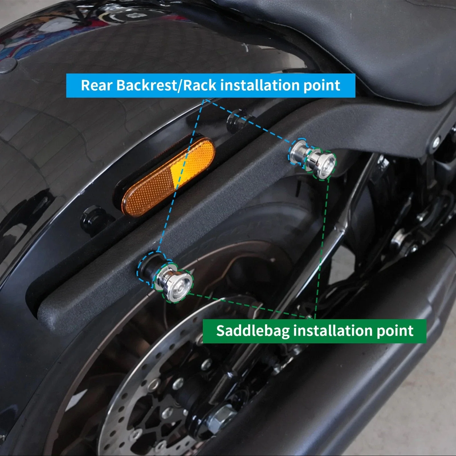 Zestawy mocowania bagażnika i oparcia (sissy bar) do motocykli Harley Softail Sport Glide Fat Bob Low Rider 2018-2025 — zdjęcie 5