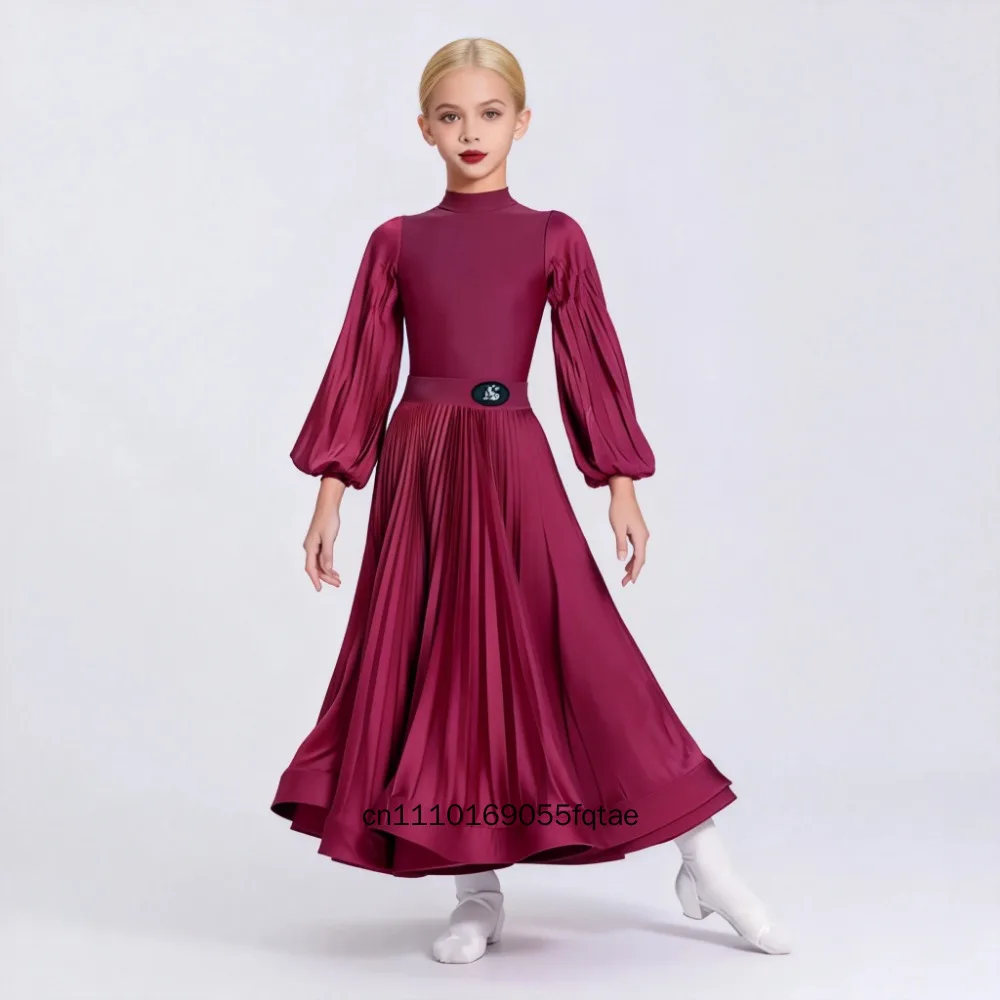 Mädchen Modernes Latein-Tanz-Wettbewerbskleid Professionelles Standard-Ballroom-Tanzoutfit Kinder-Performance-Kostüm Übungskleidung