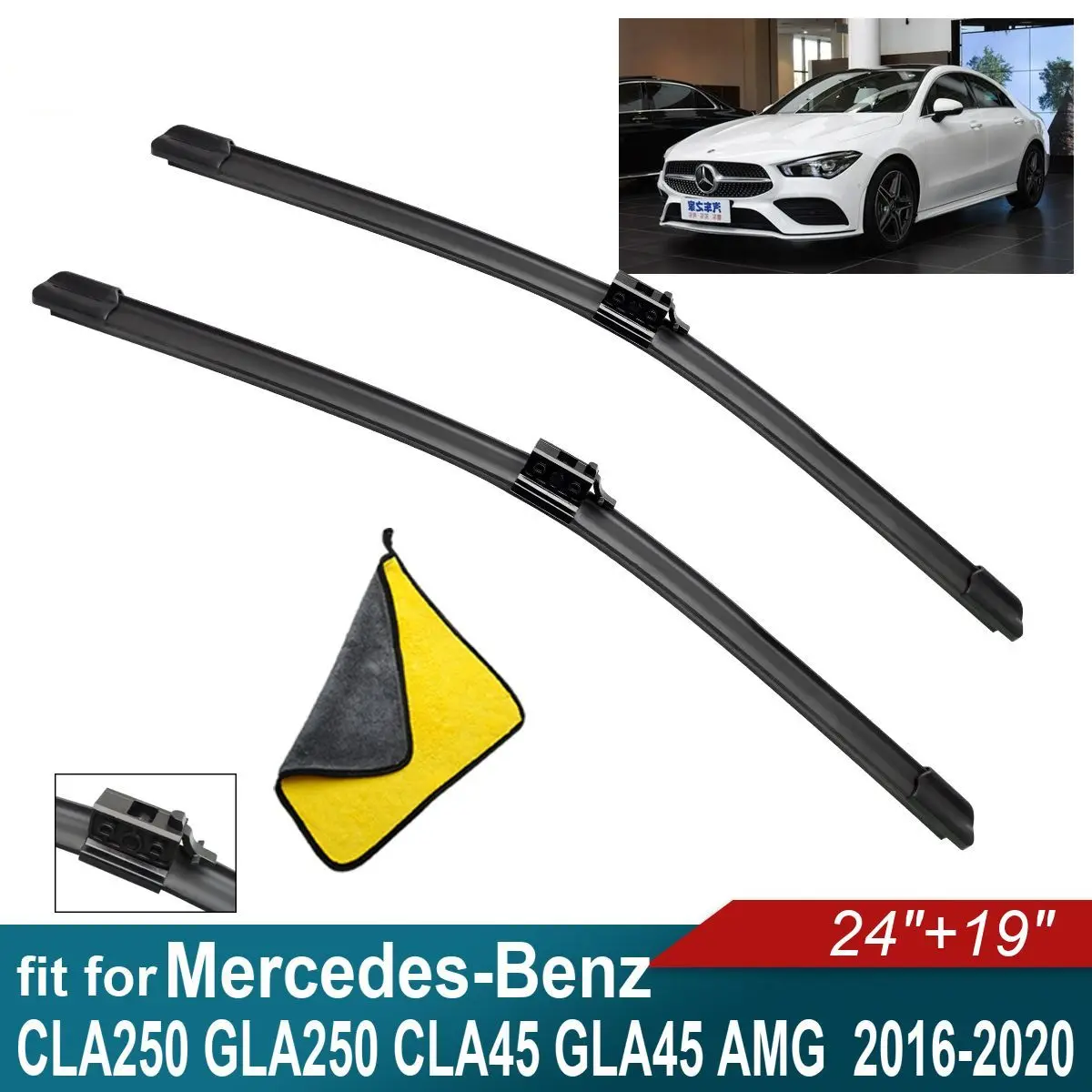 

Car Windshield Wiper Blades Fit For Mercedes-Benz CLA250 Wiper Blades Soft Rubber Auto Front Windscreen