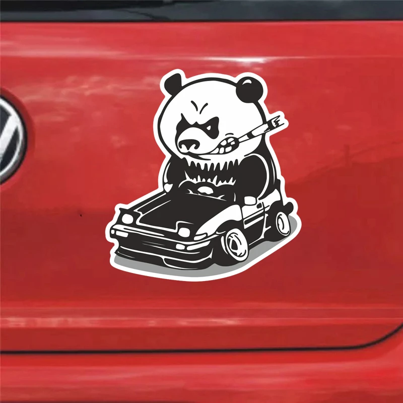 S50671 # Panda in the Car 13 CM/17 CM Self-adhesive Decal Car Sticker Waterproof Auto Decors on Bumper Rear Window Laptop