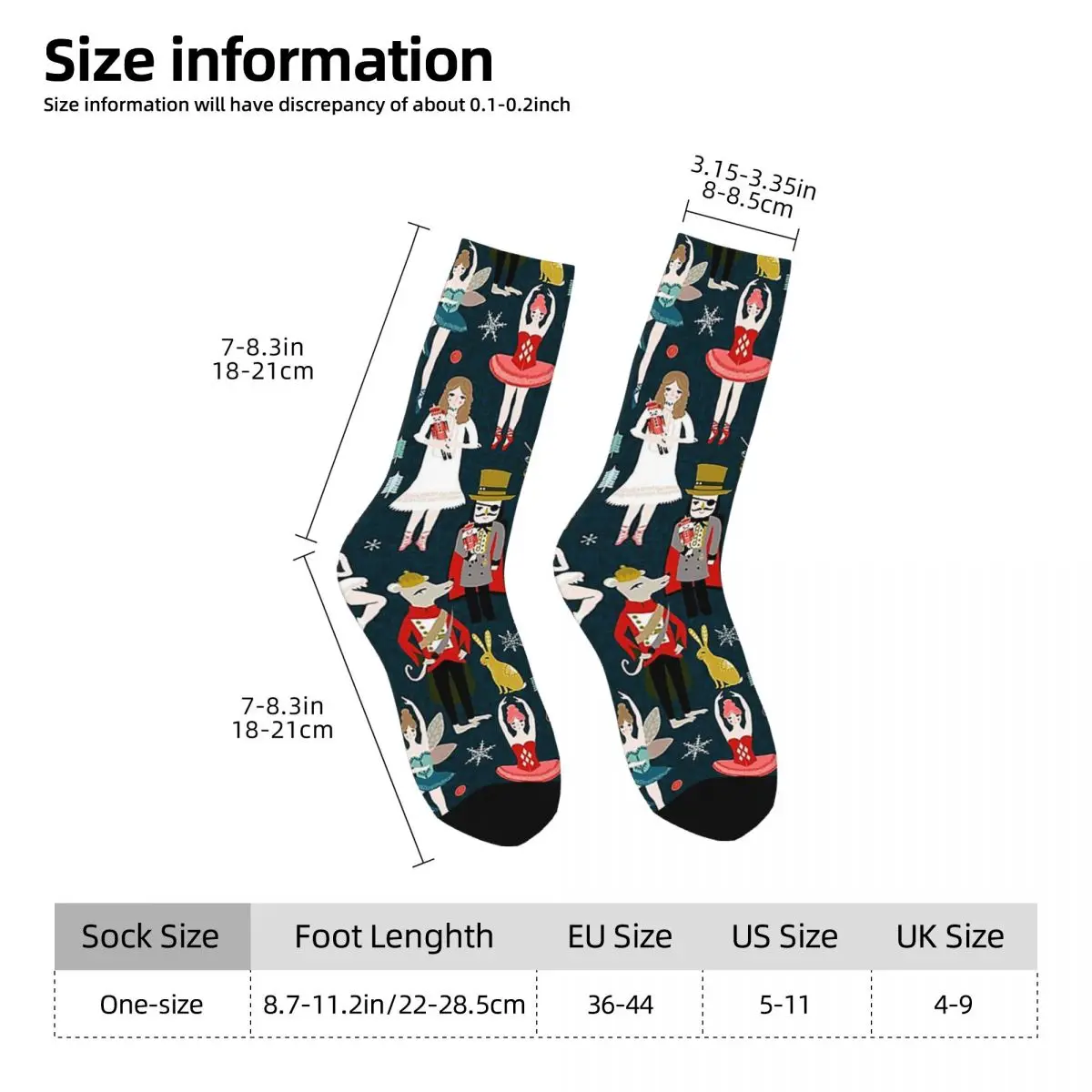 Nutcracker Ballet By Andrea Lauren Socks Harajuku Sweat Absorbing Stockings All Season Long Socks for Man's Woman's Gifts