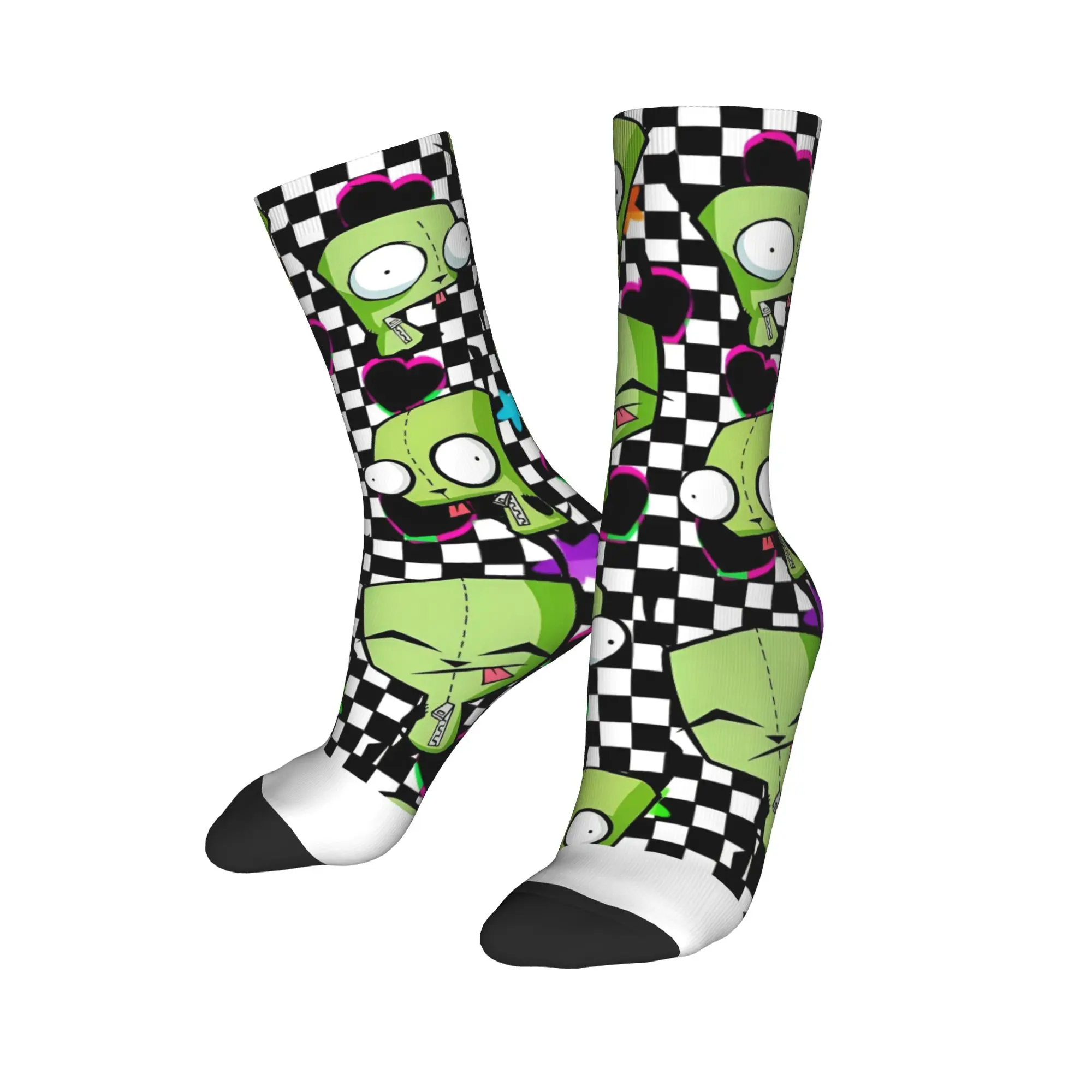 Winter Warm Fashion Men's Women's Cute  Invaders Zims  Cartoon  Socks  Breathable Basketball Socks,