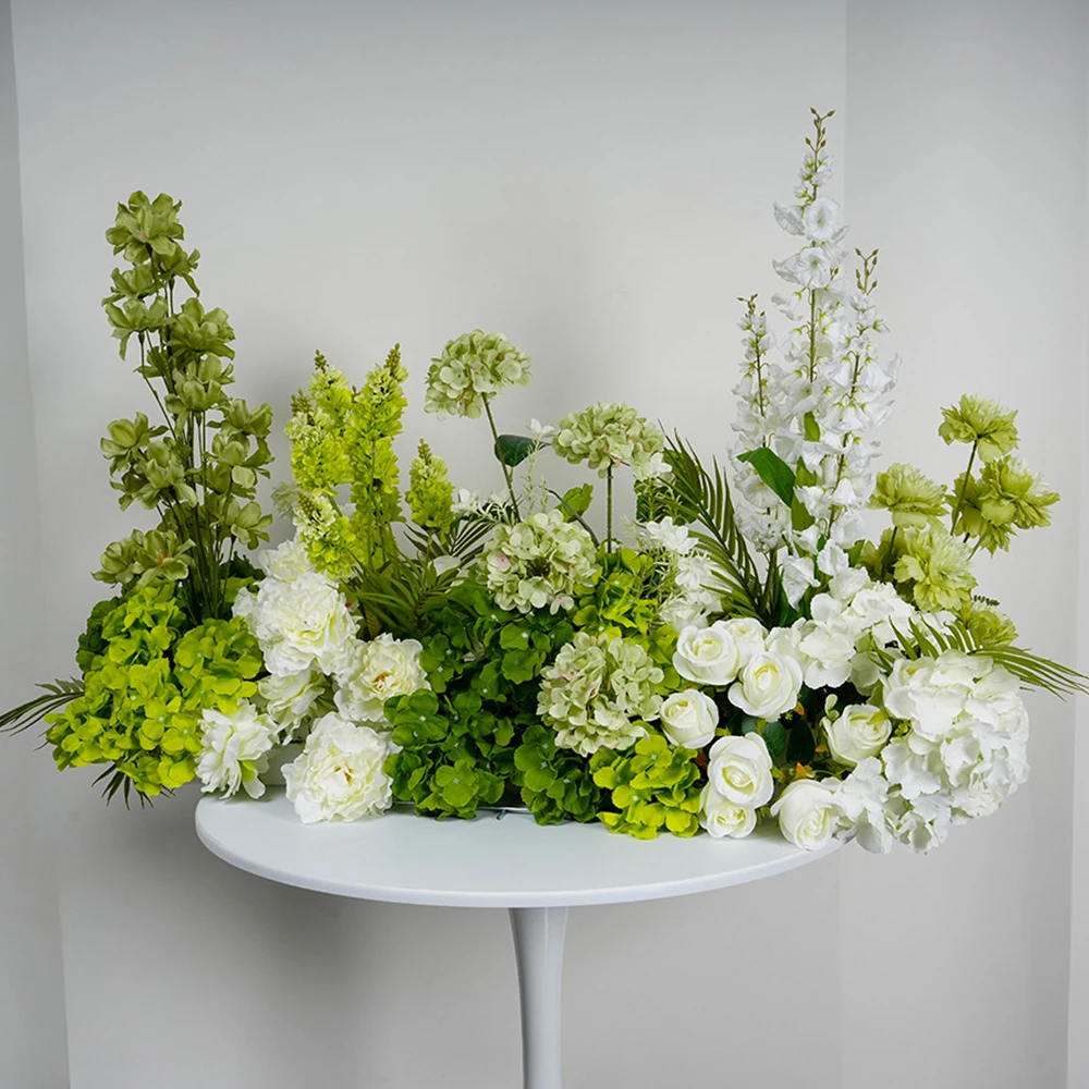 Luxury White Green Arrangement Wedding Backdrop Arch Hang Flower Row Table Centerpiece Event Party Floor Floral Supplies Deco - view 5