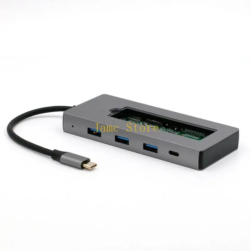 LX0B متعدد المنافذ من النوع C USB Hub 8 في 1 جيجابت نت متوافق مع USB3.0 محطة إرساء PD محول شحن سريع