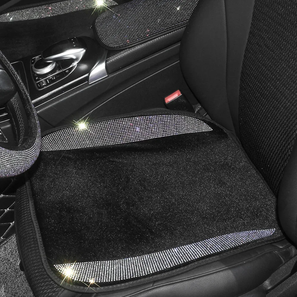 Crystal Diamond Car Seat Cover Cushion Anti-slip Front Chair Breathable Pad Mat Auto Seat Protector Seat Covers