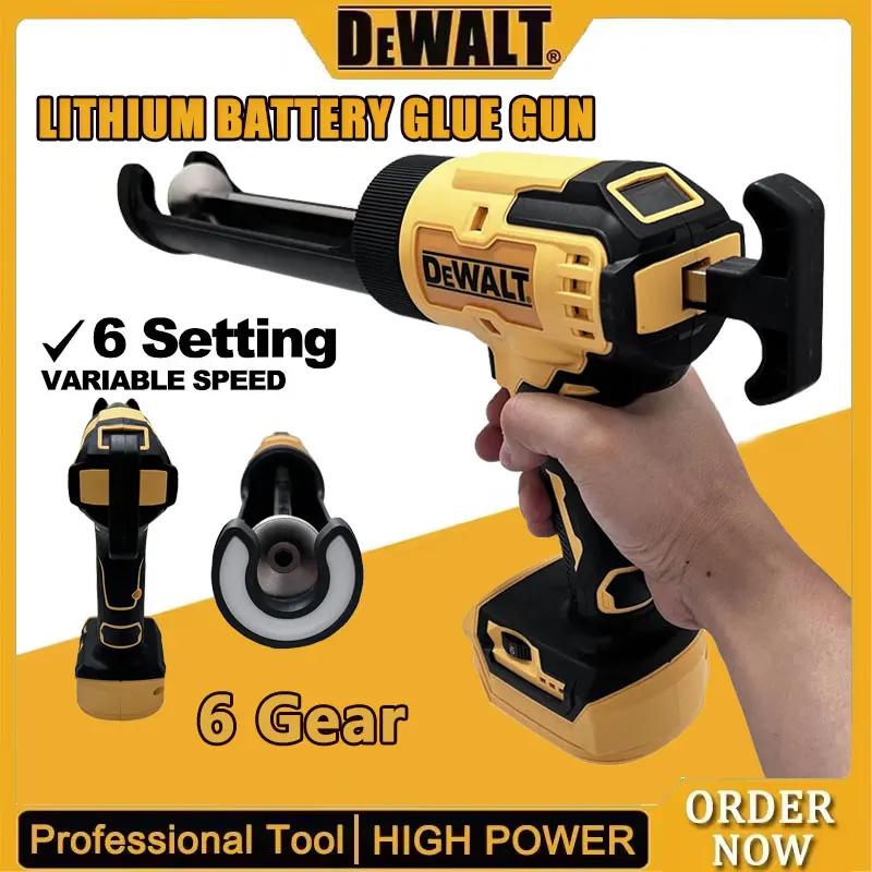 

Аккумуляторный электрический пистолет для герметика DeWalt 20V, 6 скоростей, для дверей, окон, стекла, с LED-подсветкой