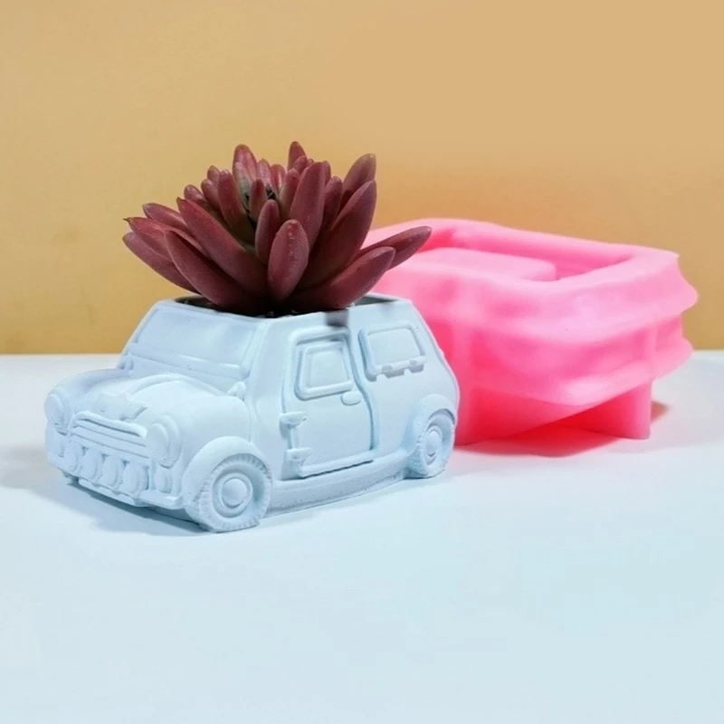 Handmade Bus Car Flower Pots Mold Pen Holder Holder Silicone Mould 40GB