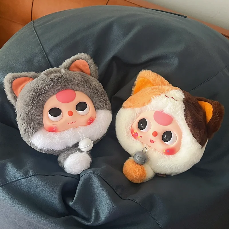 

Baby Three Fortune Cat Zipper Bag Series Blind Box Eyes 360 Rotatable Creative Trendy Bag Plush Doll Pendant Gift 1:1 Replica
