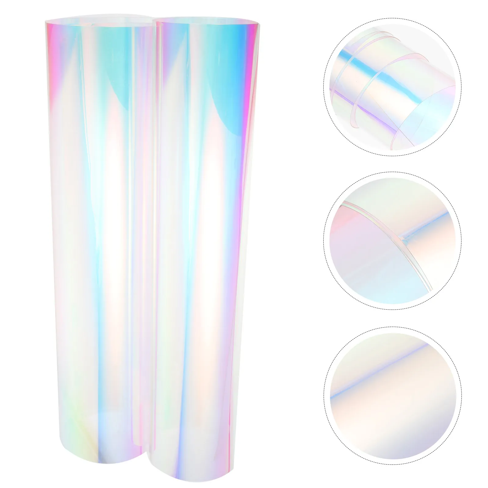

Iridescent Colored PVC Fabric Sheet Soft Touch DIY Craft Material for Sewing Patchwork Embroidery Applique Holographic Film Roll