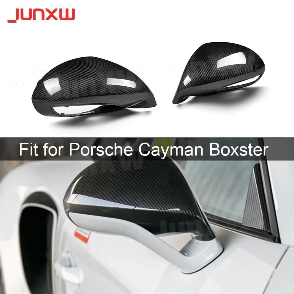 

Dry Carbon Door Side Rearview Mirror Covers Shell Trim For Porsche Cayman Boxster 981 991 Sport 2013-2016