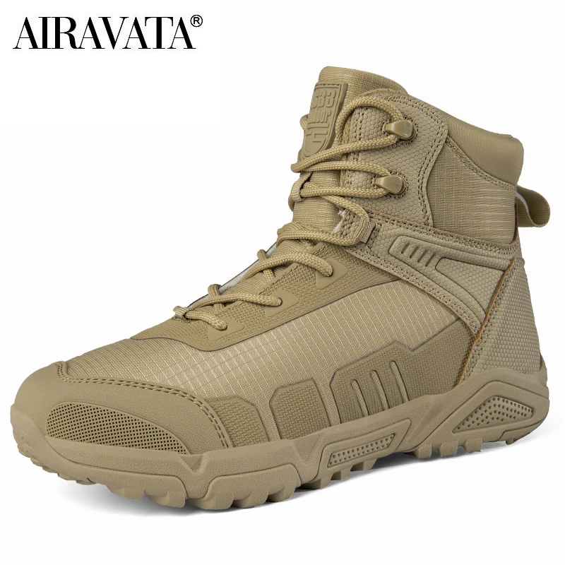 

Desert Hiking Boots Men's High Tops Outdoor Hiking Shoes Boots Anti-Hot Non-Slip Thick Soles Work Shoes