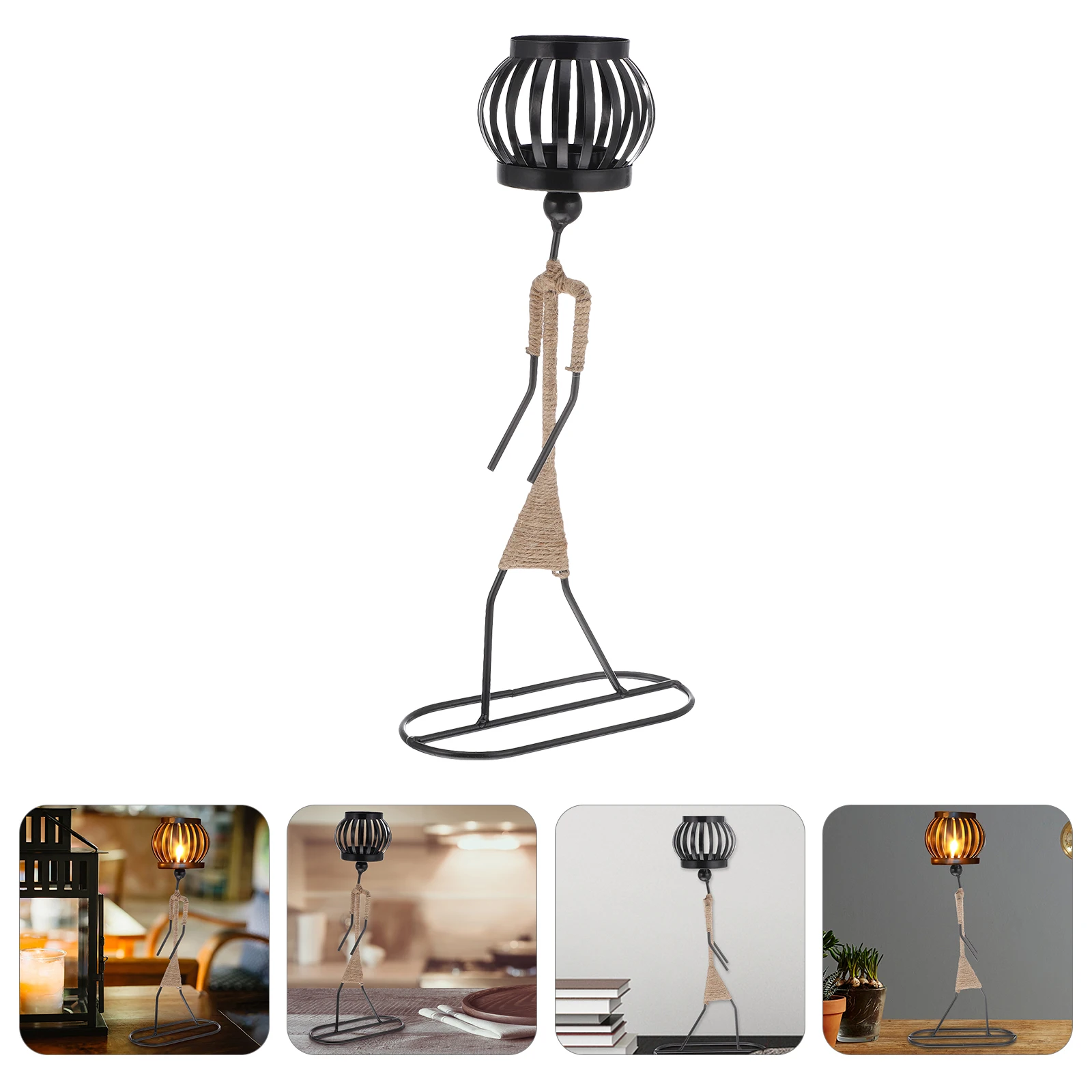 

Iron Candlestick Holder Strong Solder Joints Creative Home Decor Multi-Purpose Holder Candlestick