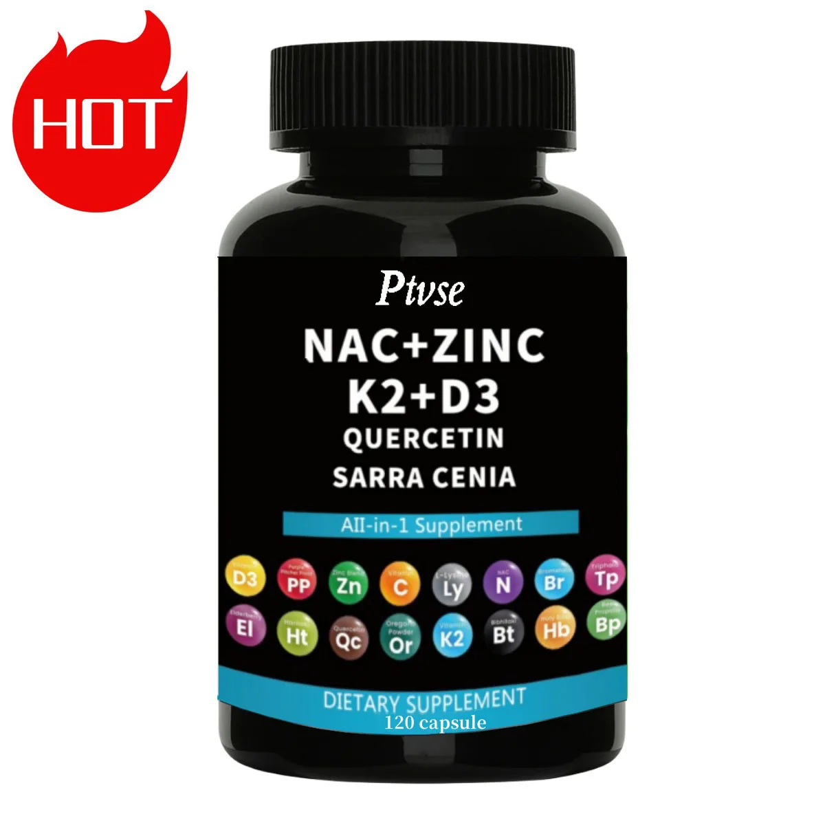 NAC is rich in high-quality N-acetylcysteine NAC 1000mg supplement with added vitamin D3+K2, zinc complex, and quercetin 1000mg