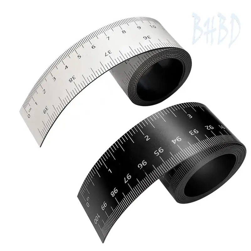 

BHBD-2 Pcs 39.37 Inch Magnetic Ruler Flexible Ruler With Inches And Centimeters Magnet Measuring Tape For Lathes, Workshops
