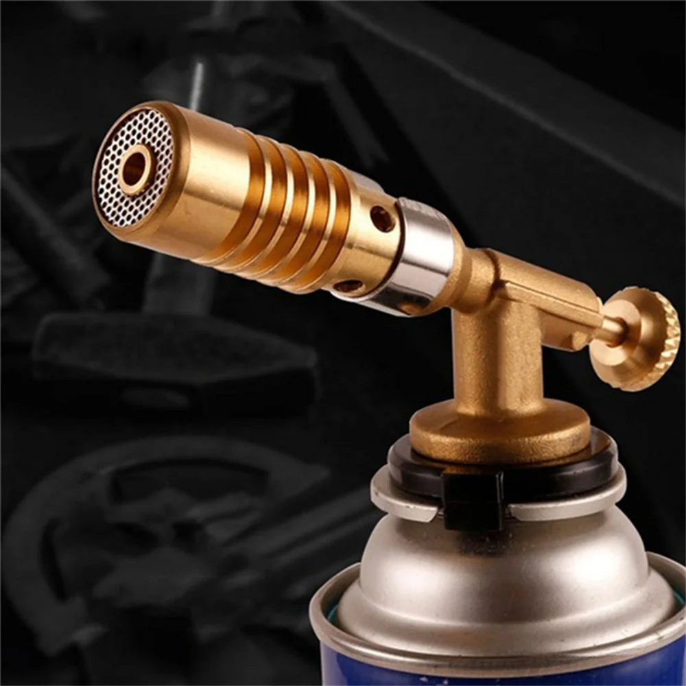 Portable Metal Flame Gun Butane Burner High Temperature Welding Gas Torch Lighter Outdoor BBQ Heating Ignition Butane Gas Burner