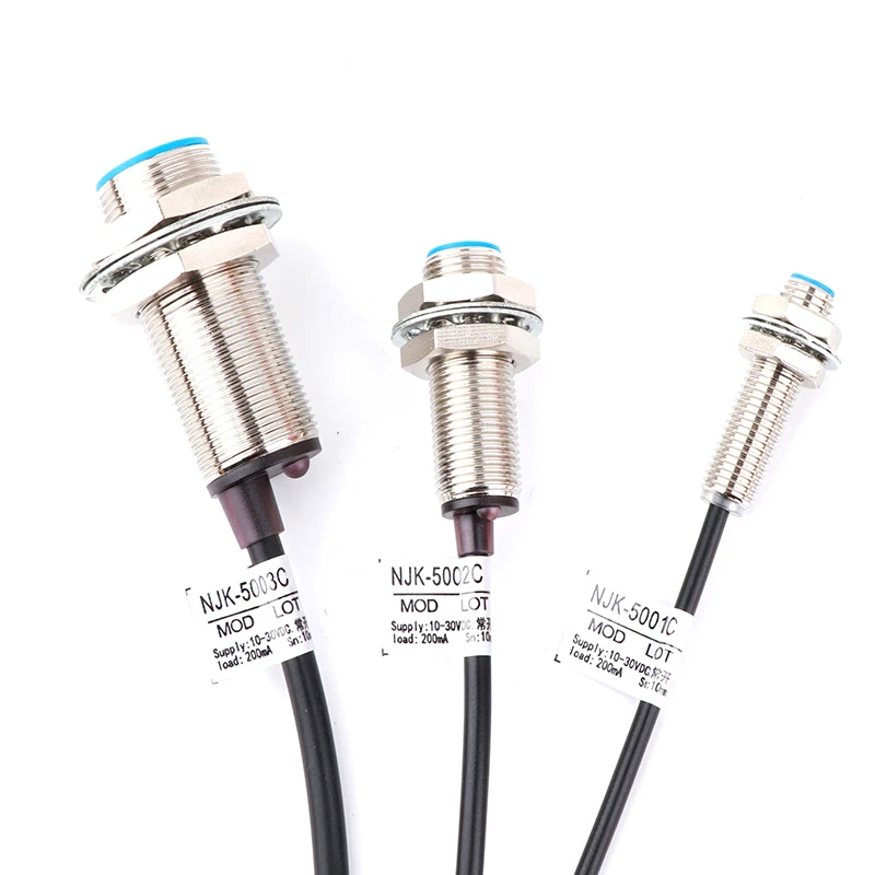 M8M12M18 Hall Effect Sensor Proximity Switch NPN 3-Wires Normally Open + Magne NJK-5001C5002ADB