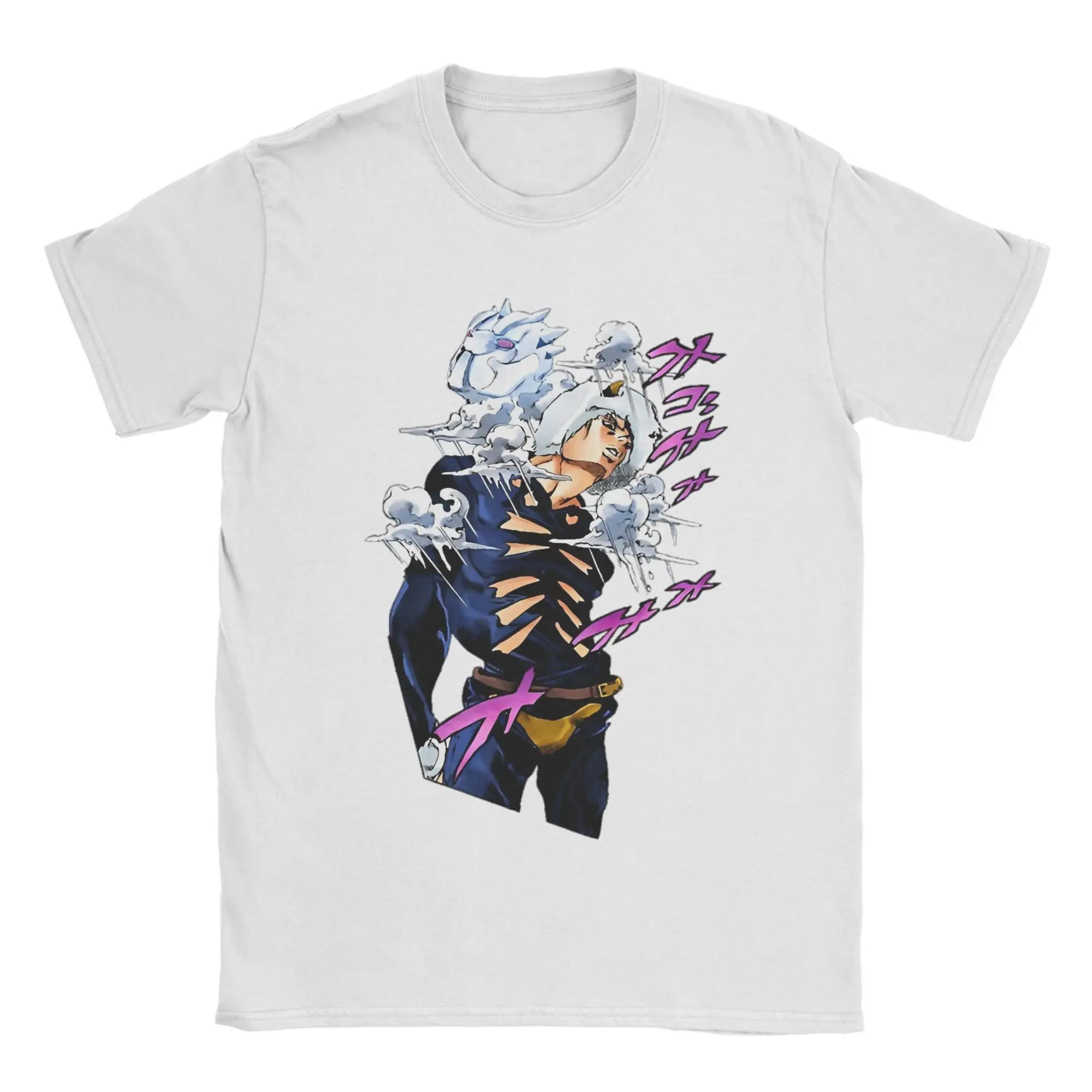 Weather Report Manga J-Jojos Anime Apparel Unisex T Shirt Pure Cotton Tee Graphic Printing Adventure Anime Tops T-shirt