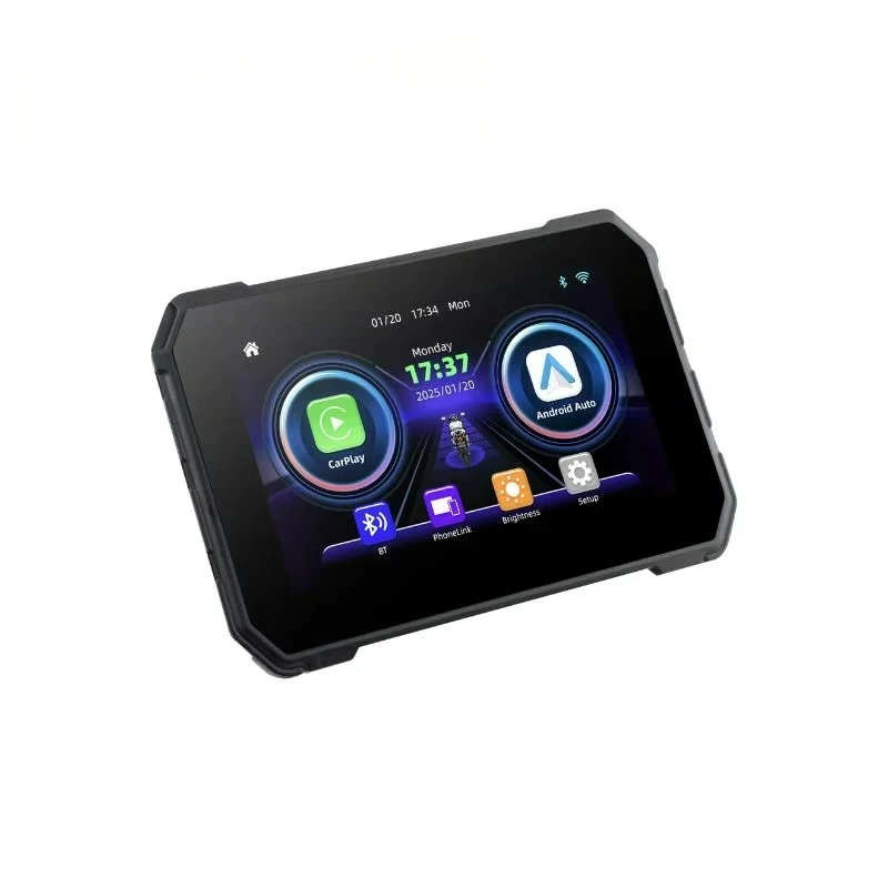 M2A 5-inch waterproof touchscreen car and motorcycle radio, 5G Bluetooth 5.0 dual mode, 3106IC for navigation/calls/music/SIRI