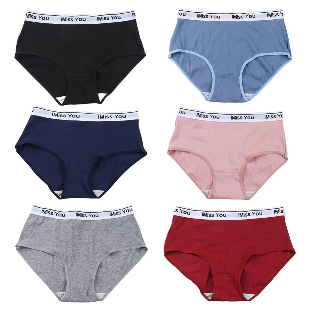 

Ladies High Waist Triangle Briefs Breathable Large Size Women's Solid Color Underpants Female Comfortable Intimate Panties