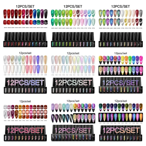 Juego de Esmalte de Gel magnético para uñas, 12 unidades, sin HEMA, brillo de luz de luna, suministros magnéticos 9D para uñas, Vernis de larga duración, manicura UV/LED