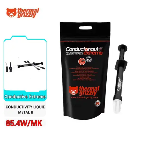 Thermal Grizzly 85.4W/mk Conductive Extreme High Thermal Conductivity Liquid Metal II CPU GPU Cooling Silicone Thermal Paste