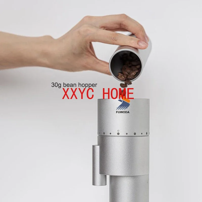 Electric 110V 220V Mini Portable Coffee Grinder 30g Hopper 15 Level Thickness Adjust Air Beating Hopper Coffee Grinding