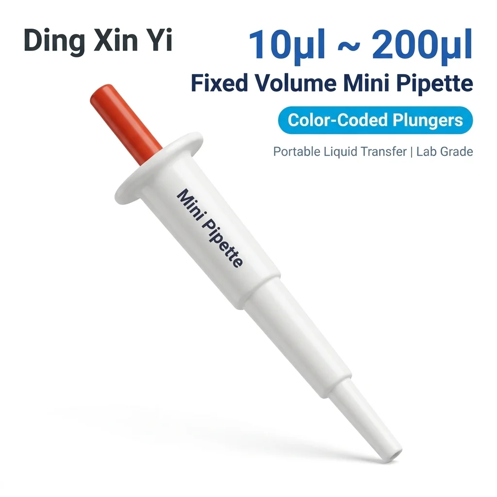 DXY 10-200ul Fixed Volume Mini Pipette Color-Coded Laboratory Liquid Transfer Pipettor Portable Micro Pipette for Chemistry Lab