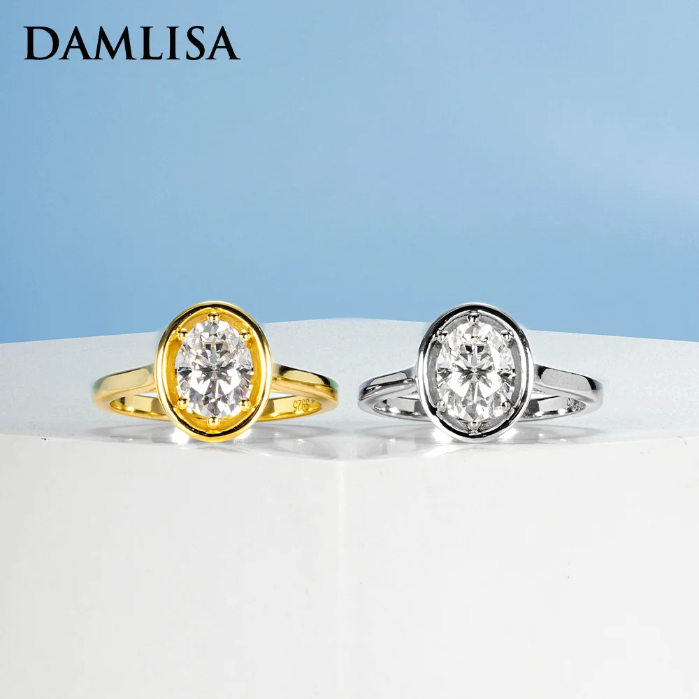 

DAMLISA 6x8mm 1.5ct Oval Cut D Color Moissanite Engagement Rings For Women 925 Sterling Silver Wedding Bands Rings Wholesale