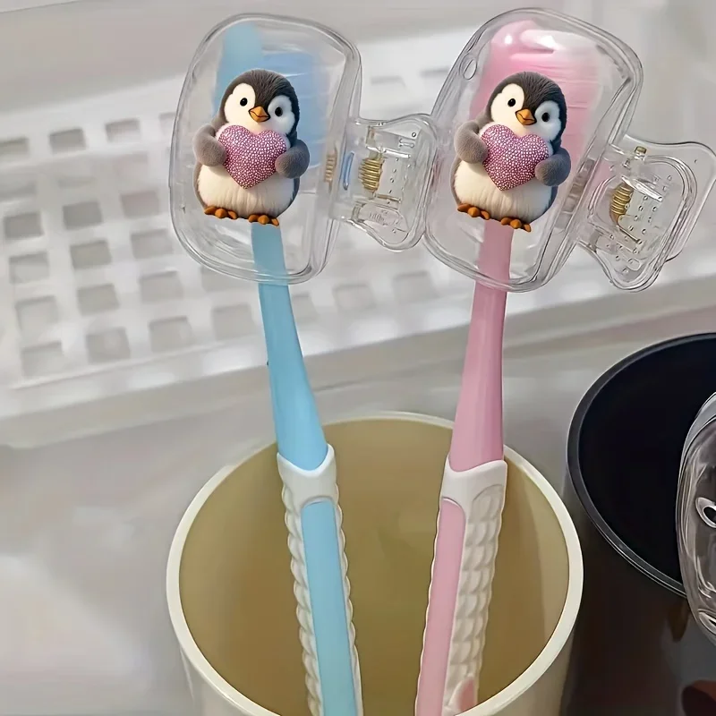 2pcs Penguin Toothbrush Head Covers Essential Small Items for Student Dorms and Travel Suitable for Home and Business Travel