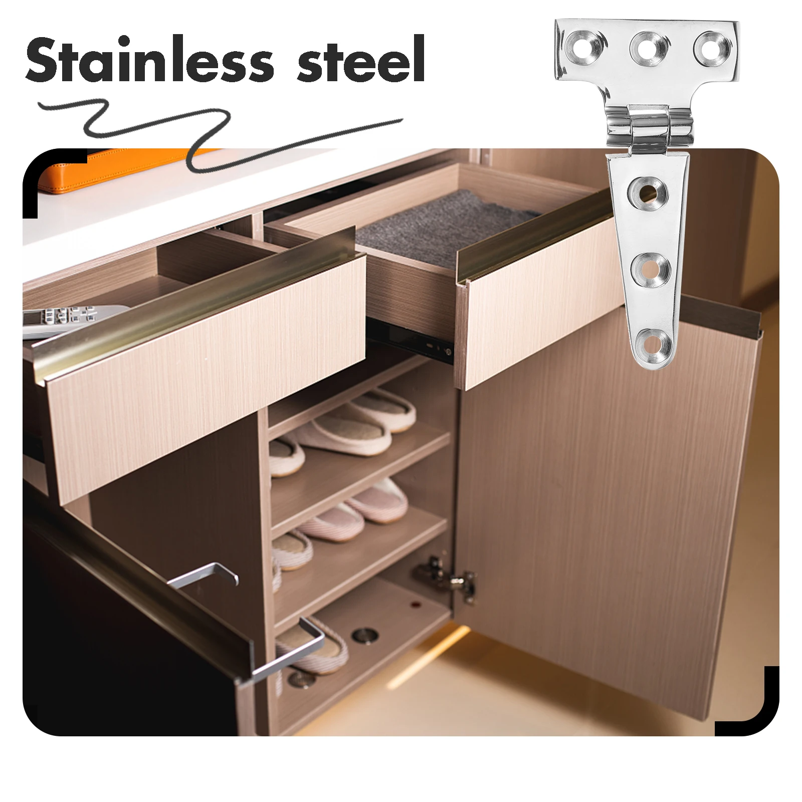 

T-shaped Hinge Shed Door Hinges Gate Hardware Heavy Duty with Canopy Barn Stainless Steel