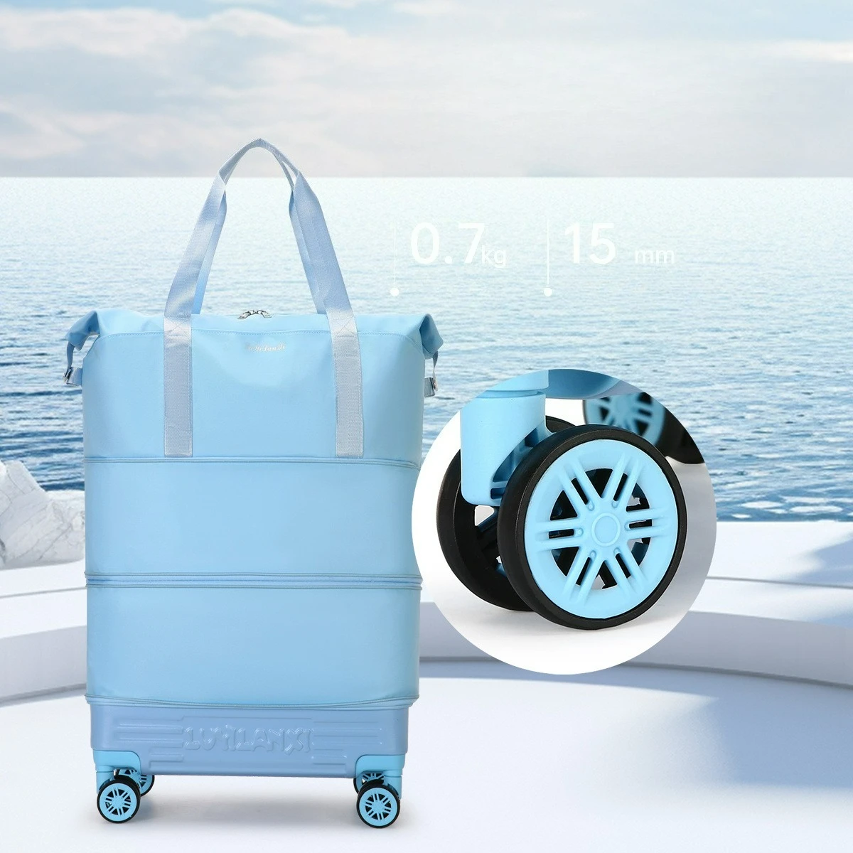 

New Travel Bag with Trolley and Wheels Durable, Simple, High-end, Trendy Travel Bag Foldable Expansion Rolling Luggage